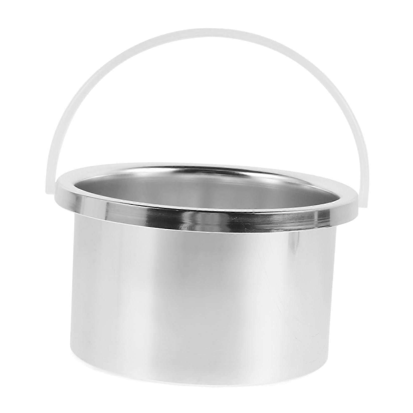 Wax warmer inner pot made of aluminum alloy, diameter for quick waxing for hair removal and wax therapy, silver, versatile and multipurpose.