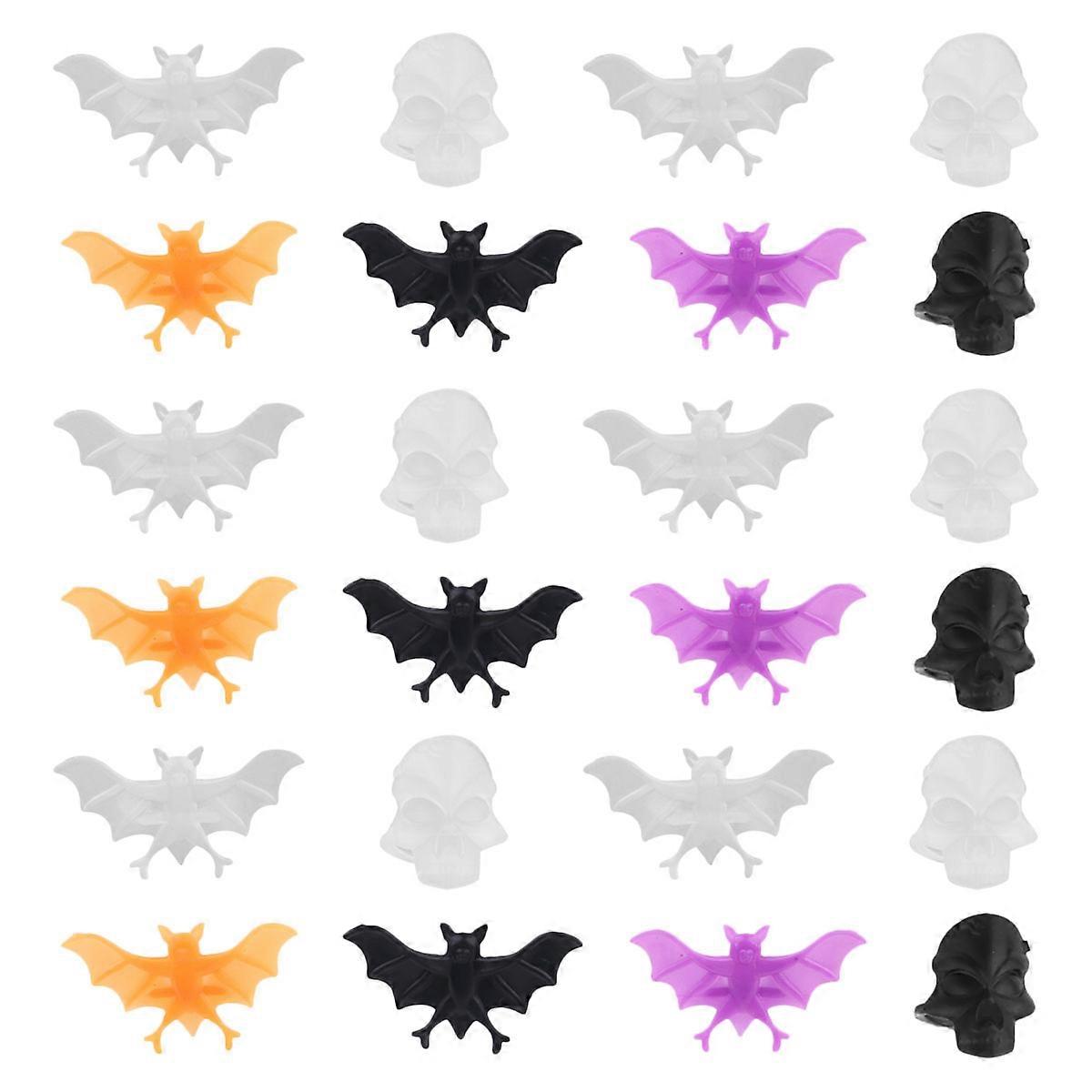 50 قطعة من خواتم الإصبع الملونة العصرية المصممة للأطفال زخرفة حفلة الهالوين والتظاهر باللعب