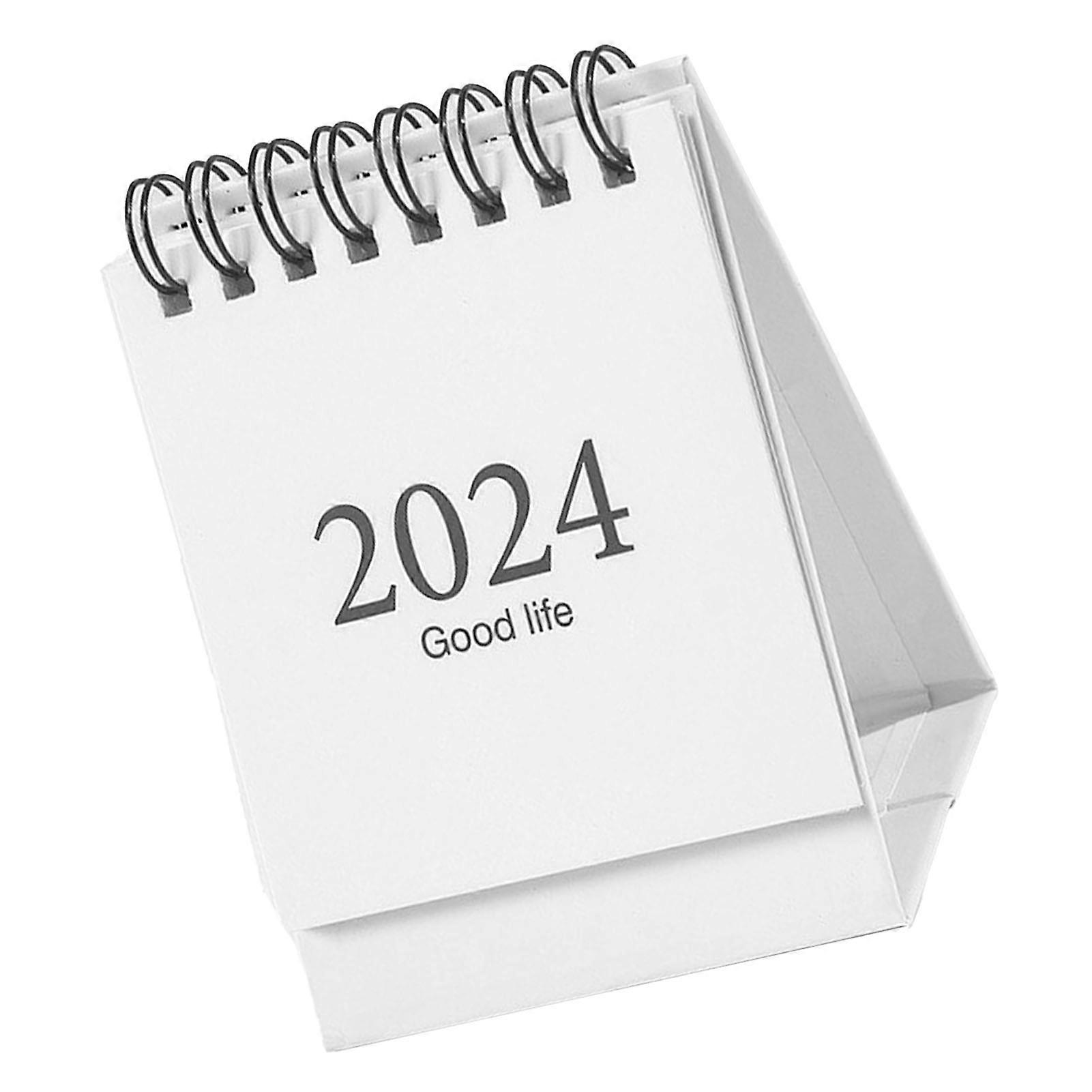 2024 Mini Desk Calendar 105x75mm White Double Wire Coil