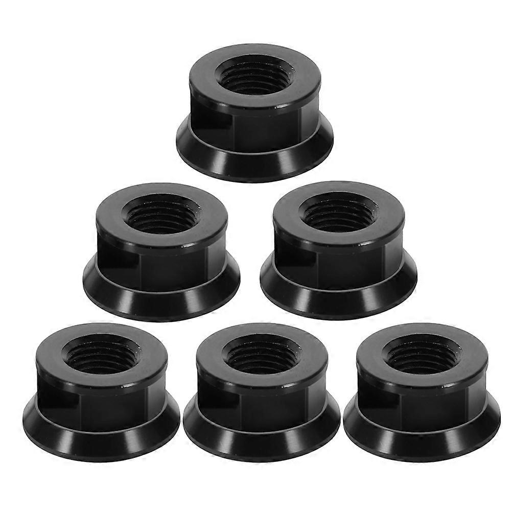 6pcs Aluminum Alloy Bicycle Wheel Hub Nuts Non Slip Quick Release Lever for Mountain & Road Bikes Durable Black Design Compatible with Various Bike