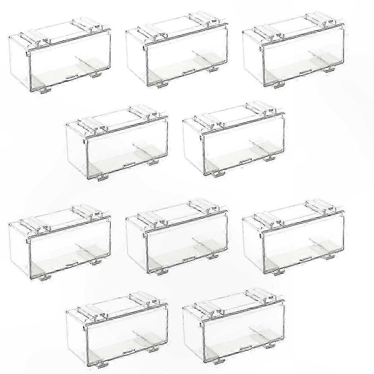 10Pcs Acrylic Display Case for Car Models, Clear Scale Model Showcase Box for Wheels and Collectibles