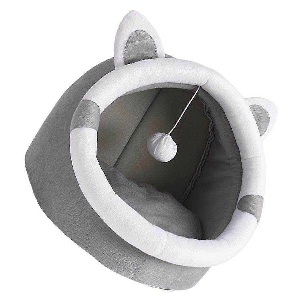 Warming Cat Bed 1Pack Cats Indoor Use Grey Cotton Resting Place