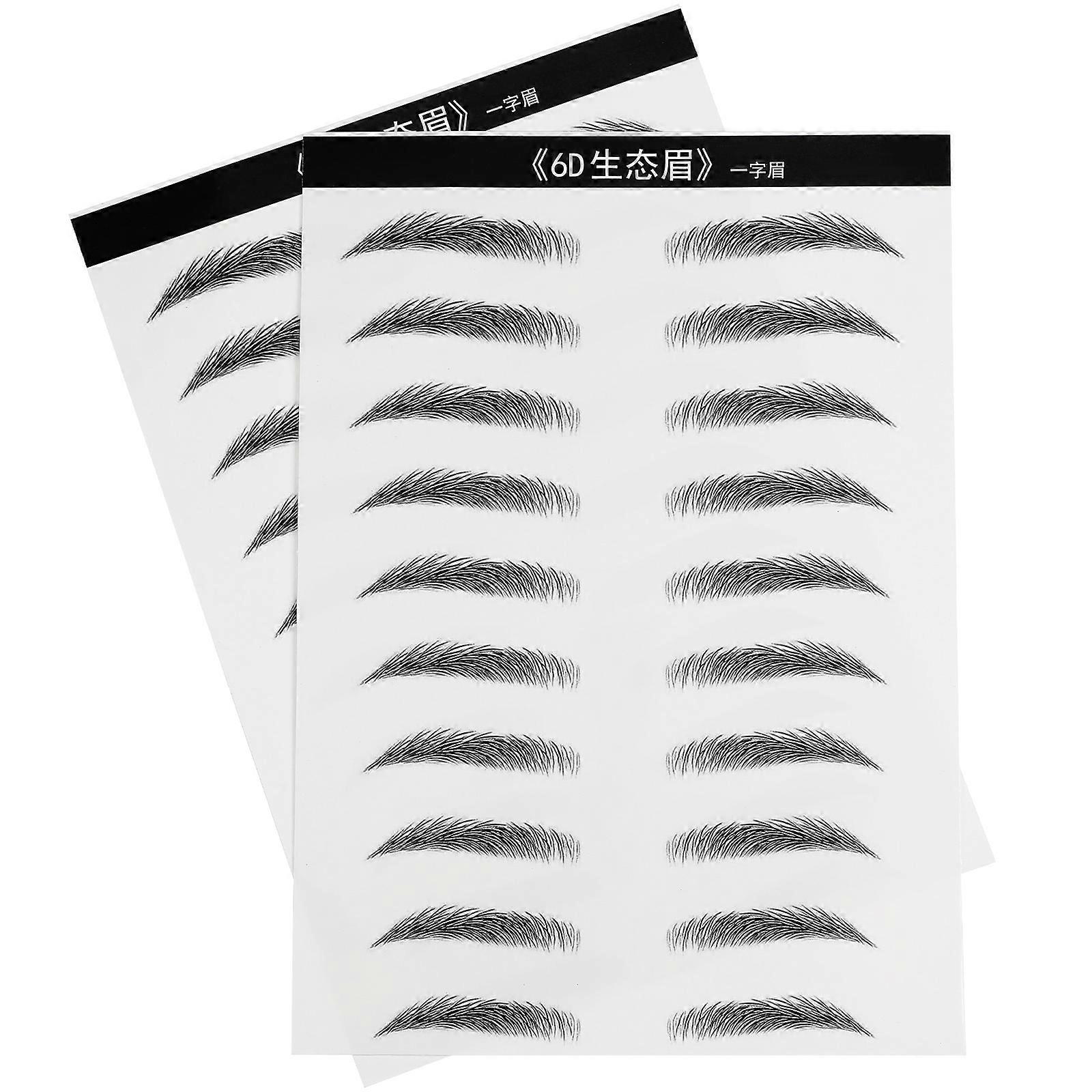 Eyebrow Shape Stencil Sticker Set 20 Pairs Realistic Design Eyebrow Transfers For Missing Eyebrows Daily Makeup 21x15cm Black