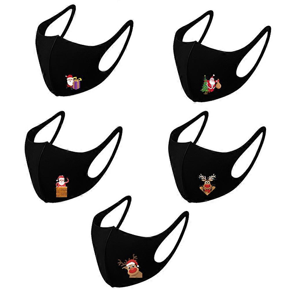 Festival Mask 5Pcs Mouth Protection Costume Mask Washable Assorted Color Suitable For Christmas Occasions