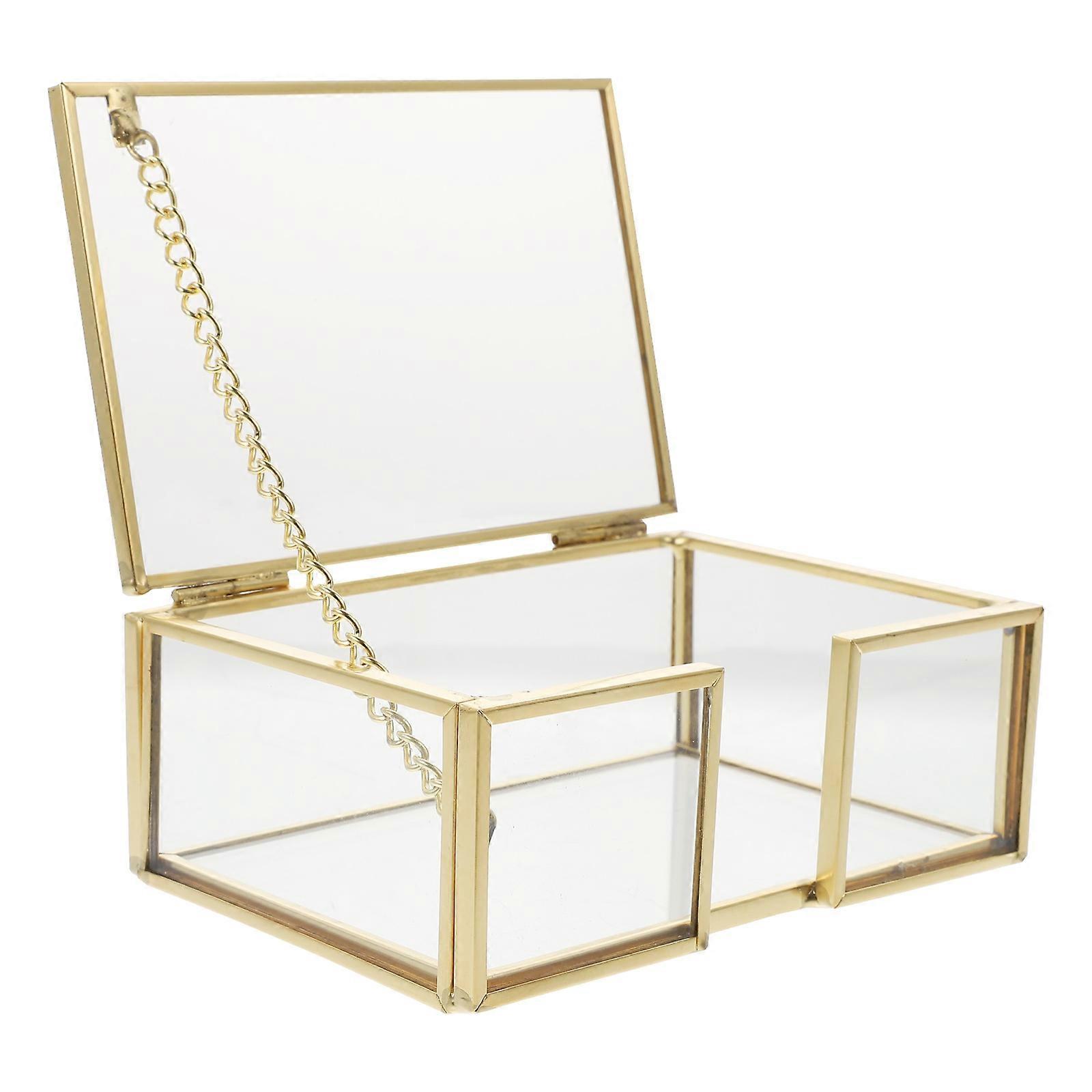 Concise Transparent Copper Storage Box for Desk Organization Ideal for Professionals 1 Pc