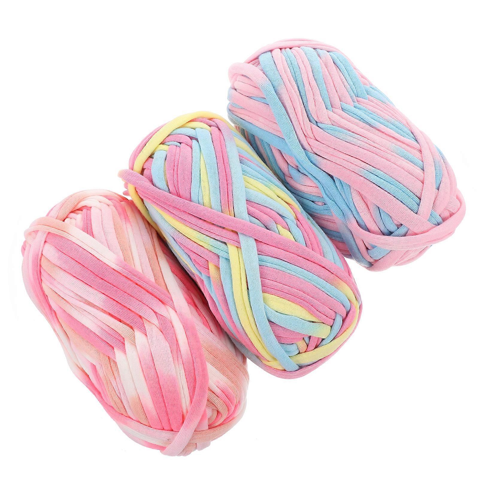 Colorful Polyester Yarn for Knitting Assorted Color Warm Super Soft Ideal for Accessories 3pcs