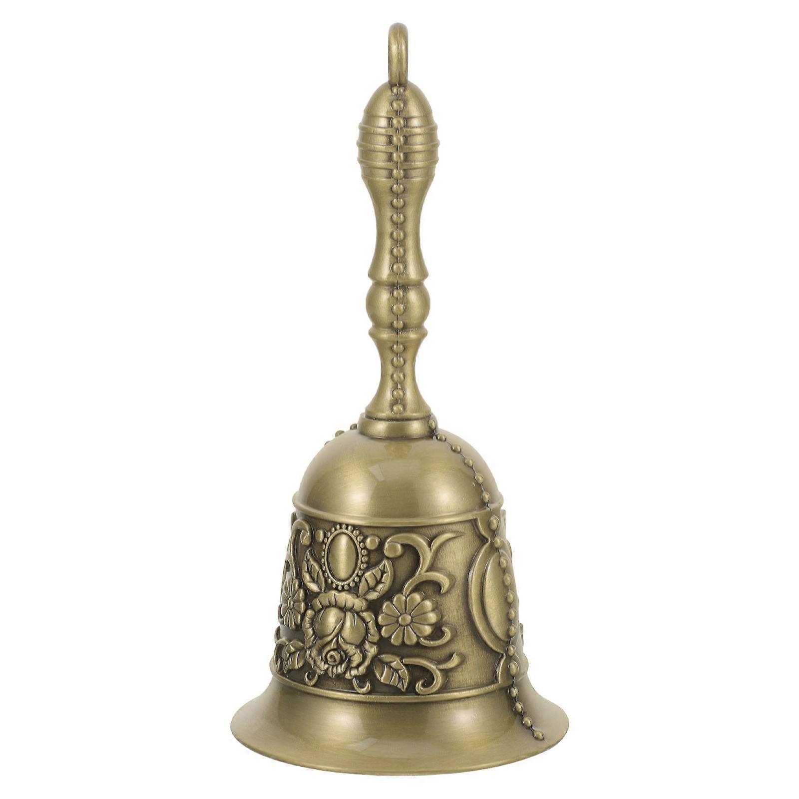 Antique Metal Hand Bell, Loud Ringing Multi Functional Dinner Call Bell for Schools, Restaurants, Elderly Care and Game Use, Practical Handheld Ringer