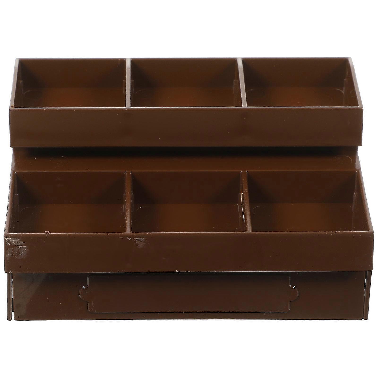 Miniature Vegetable Rack Stall Model for Decor with Brown Color