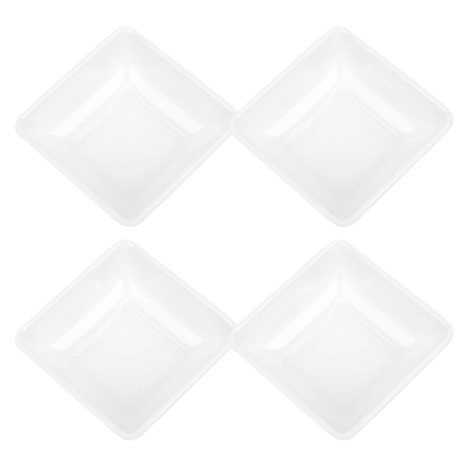 White Dipping Sauce Dish for Kitchen Tableware Suitable for Sauce and Spices 4 Pieces
