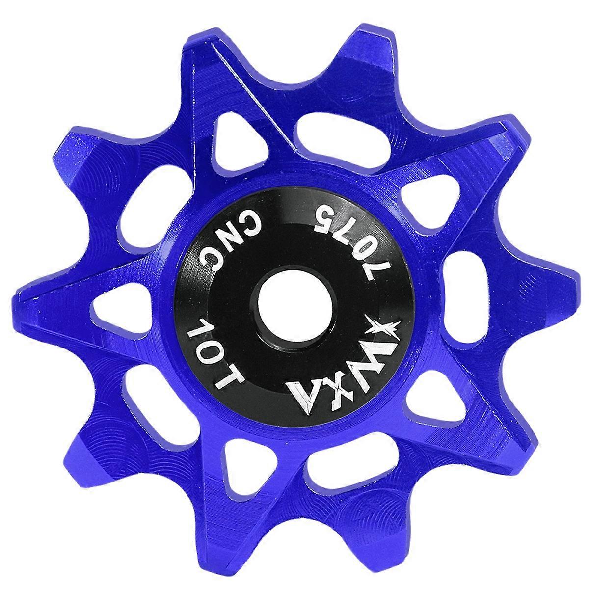 10T Derailleur Pulley Wheel with Positive Negative Teeth Ceramic Bearings Cycling Componen Blue