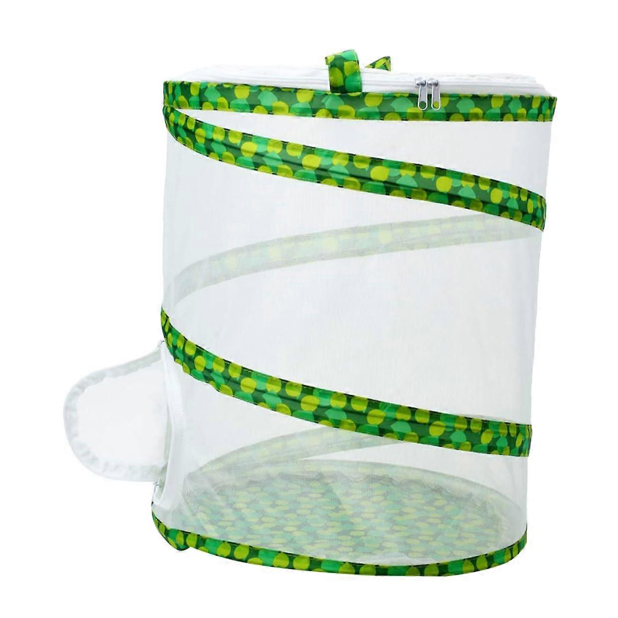 Foldable Insect Observation Cage Portable Outdoor Enclosure Suitable for Young Girls to Breed and Observe Butterflies and Other Insects Green
