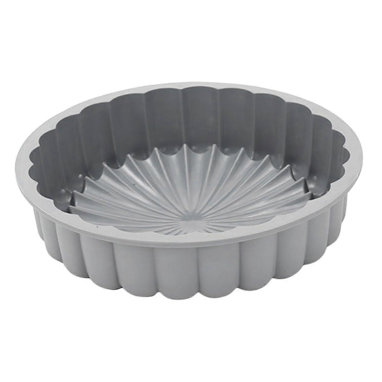Silicone Cake Mould Non-Stick Round Grey 9 Inch for Baking Durable Flexible Kitchen Bakeware