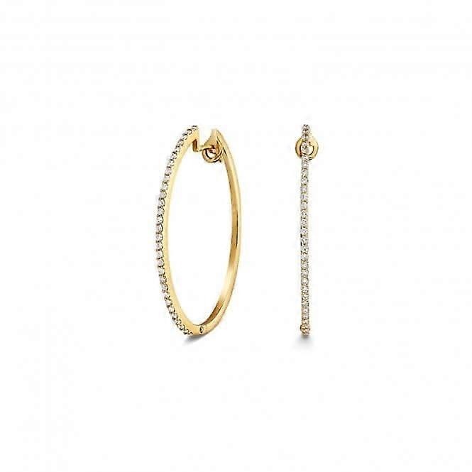 Diamond Jewellery 18ct Gold Diamond Oval Hoops EDQ334