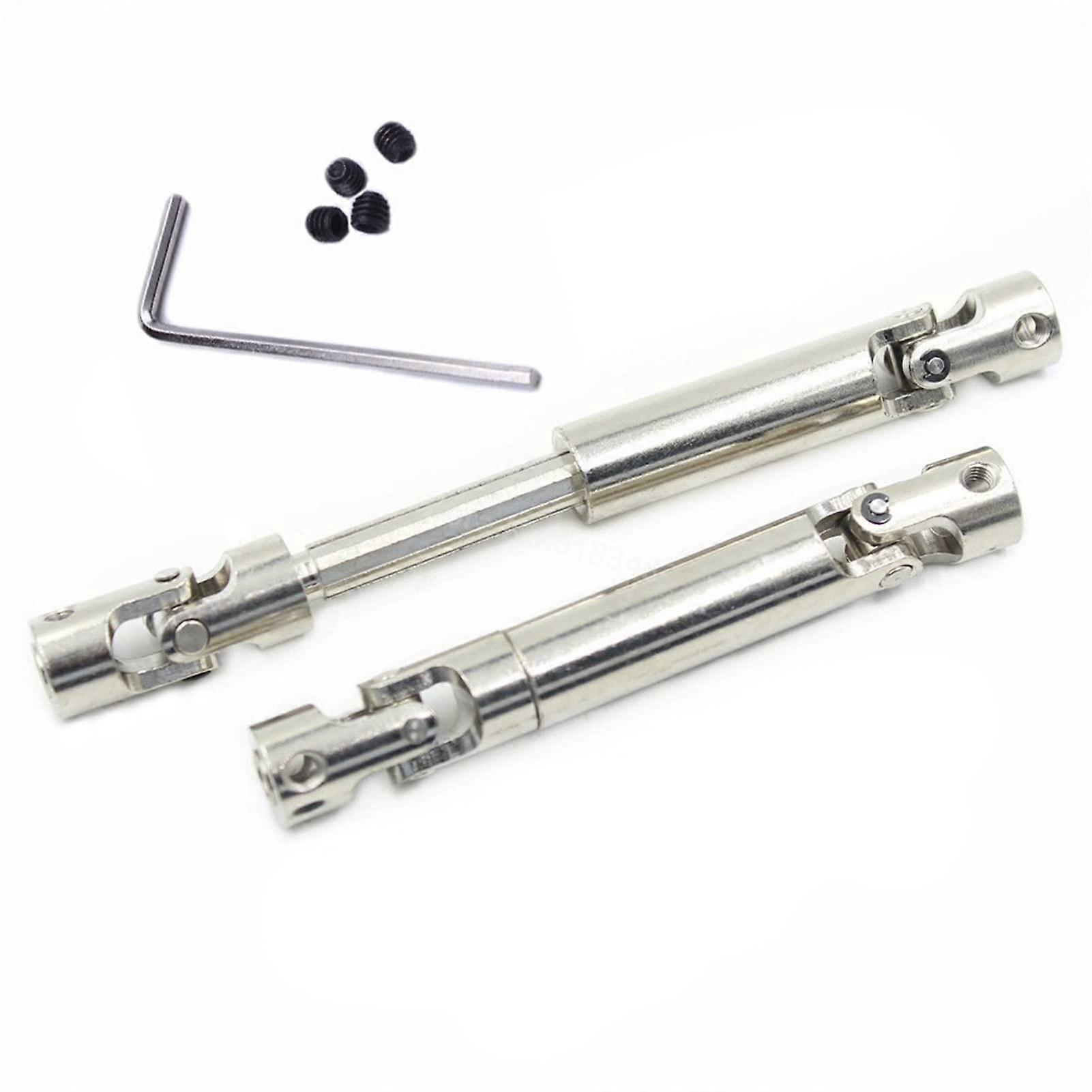 WSF Model Telescopic Drive Shaft 2pcs Universal Joint Transmission Shaft Gimbal Coupling 50-65mm for RC 4WD Military Crawler Car