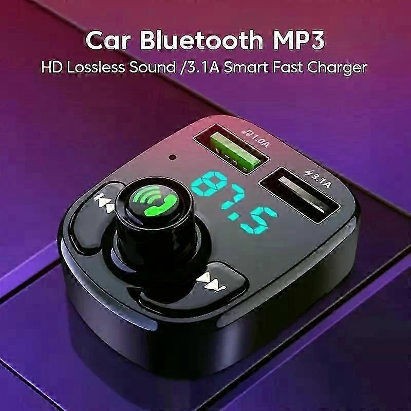 LED MP3 Car Bluetooth FM Hands-Free Bluetooth-compaitable 50 Transmitter 31A QC30 PD Type C Dual USB Car Charger