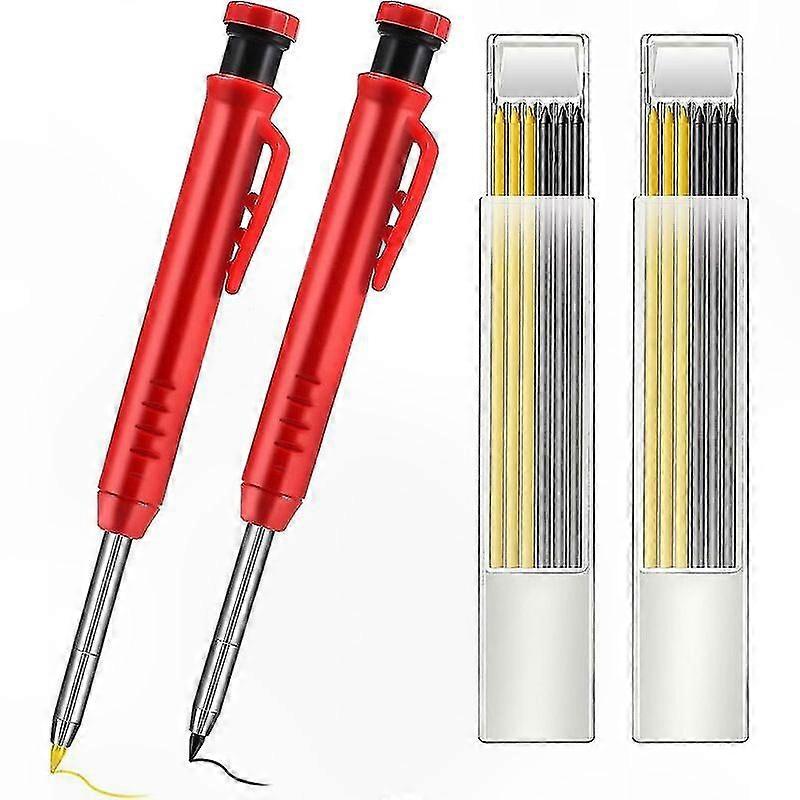 2-Pack Mechanical Drawing Pencils with 2 Sharpeners and 12 Leads for Sketching and Writing
