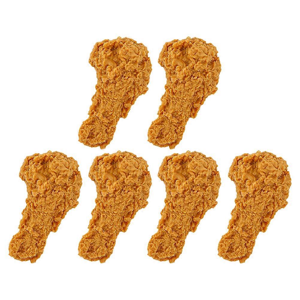 Simulation Fried Chicken Legs Fake Drumstick Ornaments for Kitchen 6Pcs