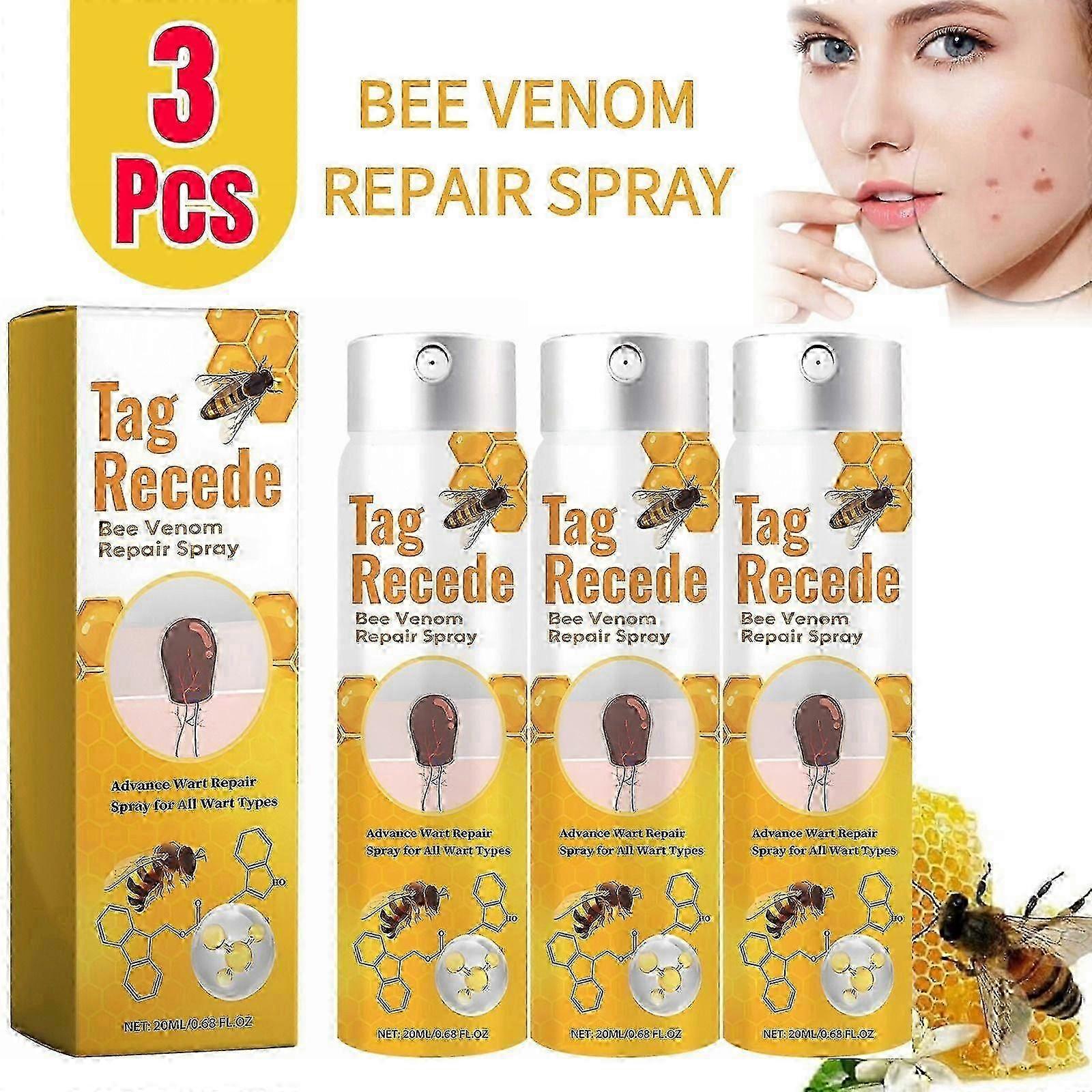 3Pcs Tag Recede Bee Venom, Tag Recede Bee Venom Treatment Spray Tag Recede Bee Venom