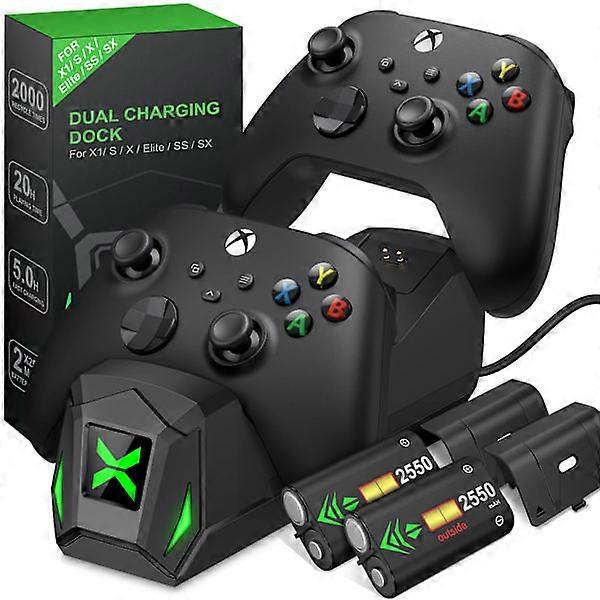 2X2550mAh Rechargeable Battery+Controller Charging Stand For Xbox Series X/S/Xbox One X/Xbox One S