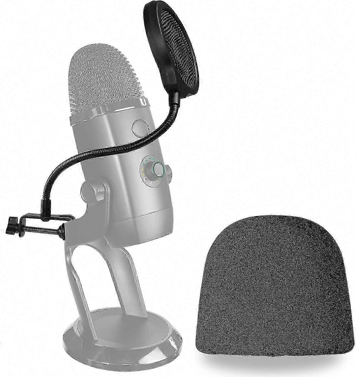 Yeti X Pop Filter with 3-Layer Foam Windscreen - 4 Inch Wind Pop Shield for Blue Yeti X Mic to Improve Sound Quality