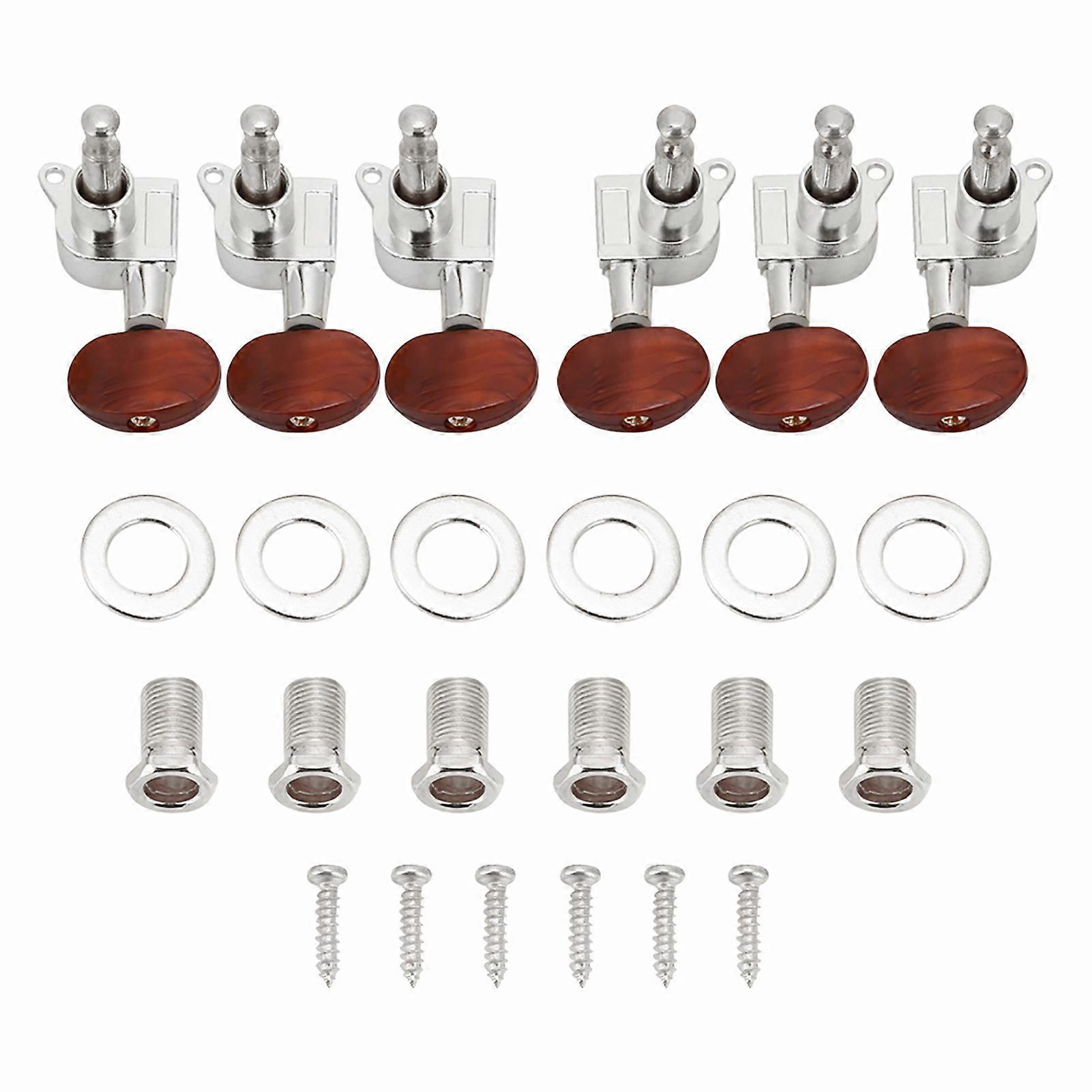 3L3R Tuning Pegs Locking Tuners Machine Heads for Acoustic Electric Guitar(Silver)