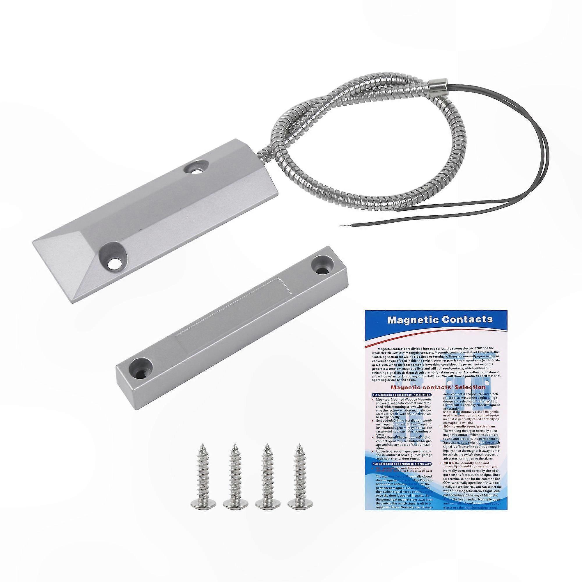 Recessed Magnetic Door Switch, Wired Contact Sensor for Window, DC100V Normally Closed Security Device