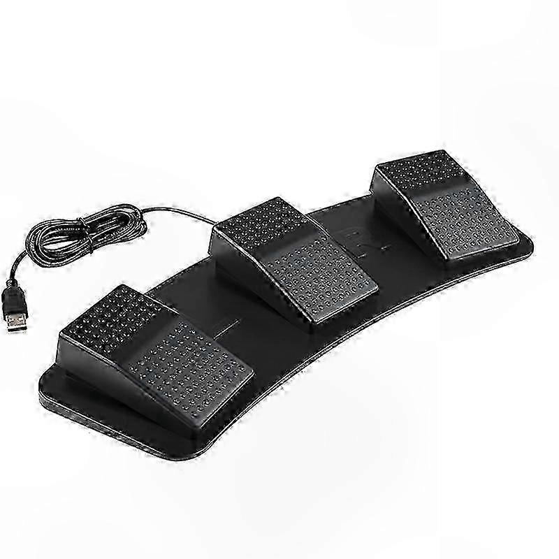 Triple Foot Switch USB Controller for Gaming and Multimedia Keyboard Pedal Compatible with PC