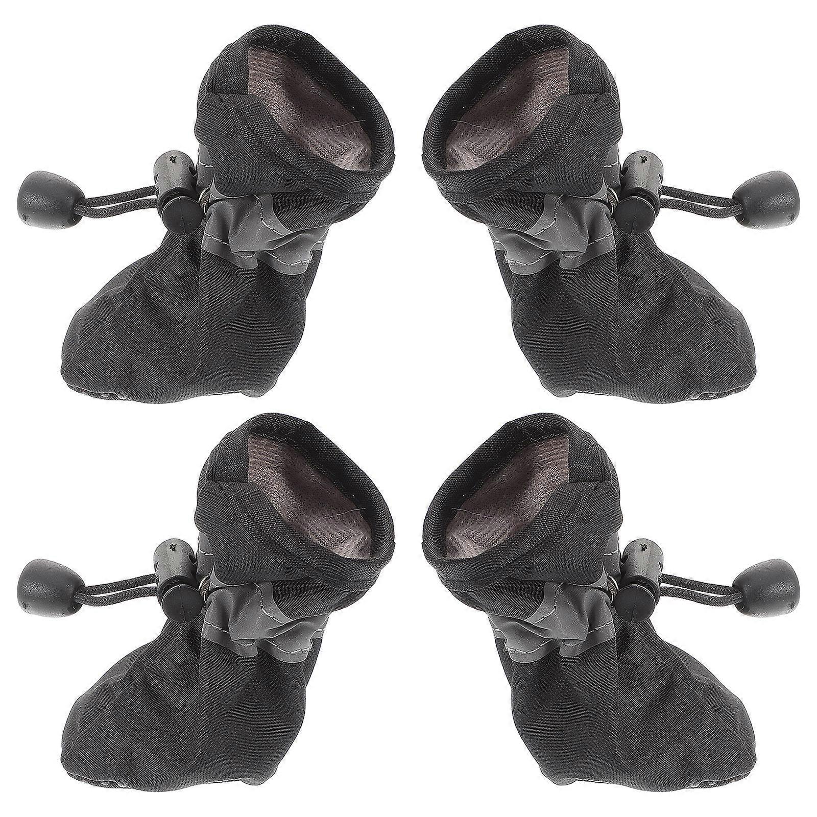 Pet Shoes For Dog Owners Black Breathable Soft Sole 4Pcs