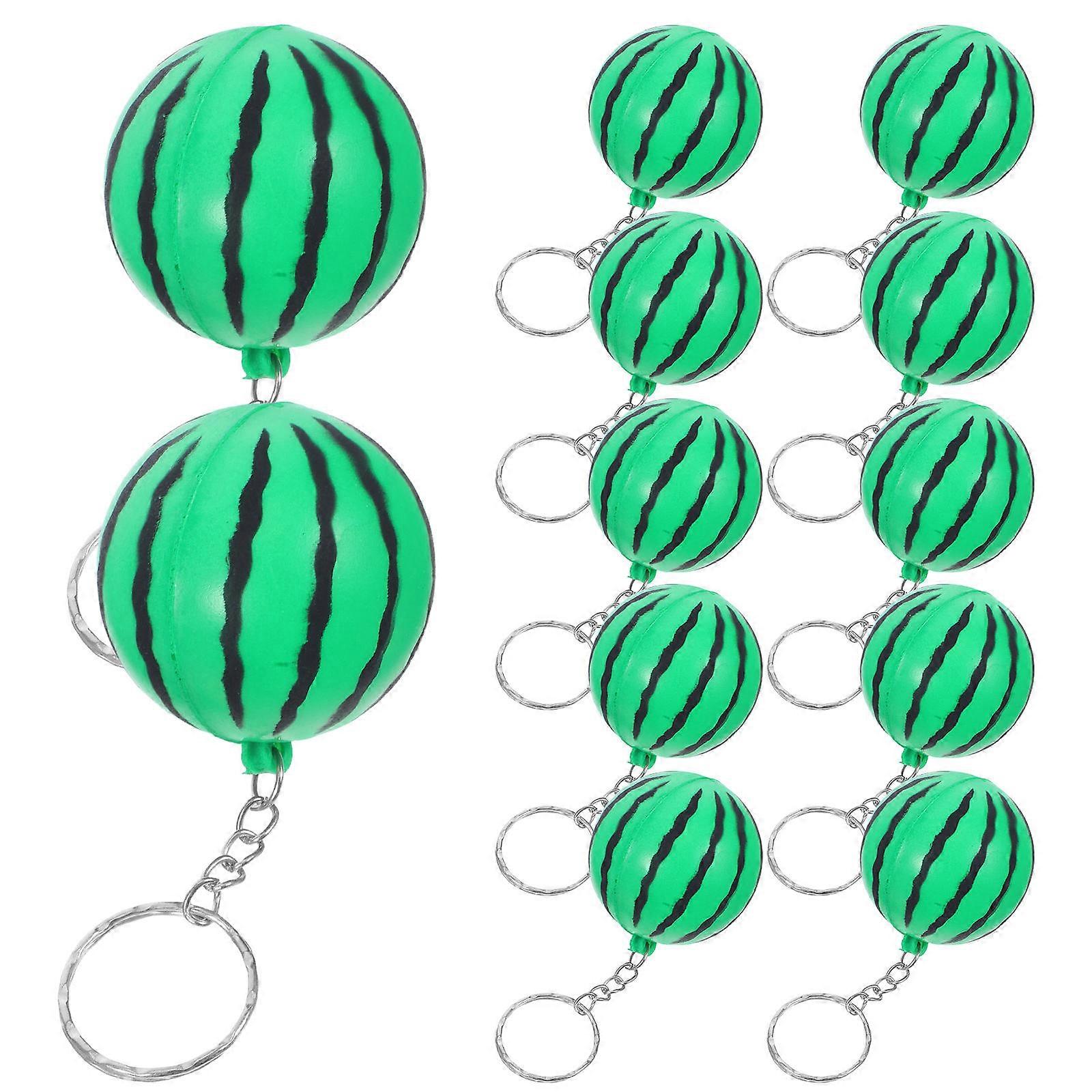 Mini Watermelon Keychain Charm for Women's Green PU Foam Fruit Pendant Soft and Realistic Design