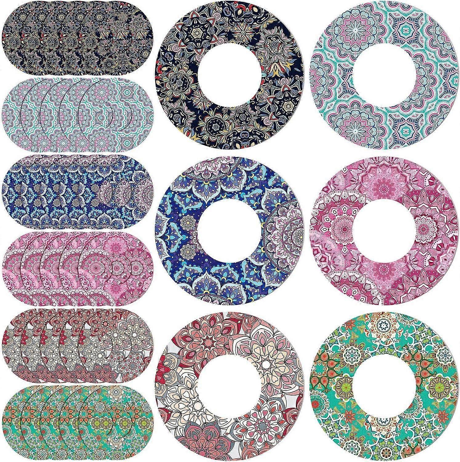 Sensor Covers for Libre 2 30Pcs Waterproof Adhesive Patches Floral Print Sweatproof Stickers for FreeStyle Libre