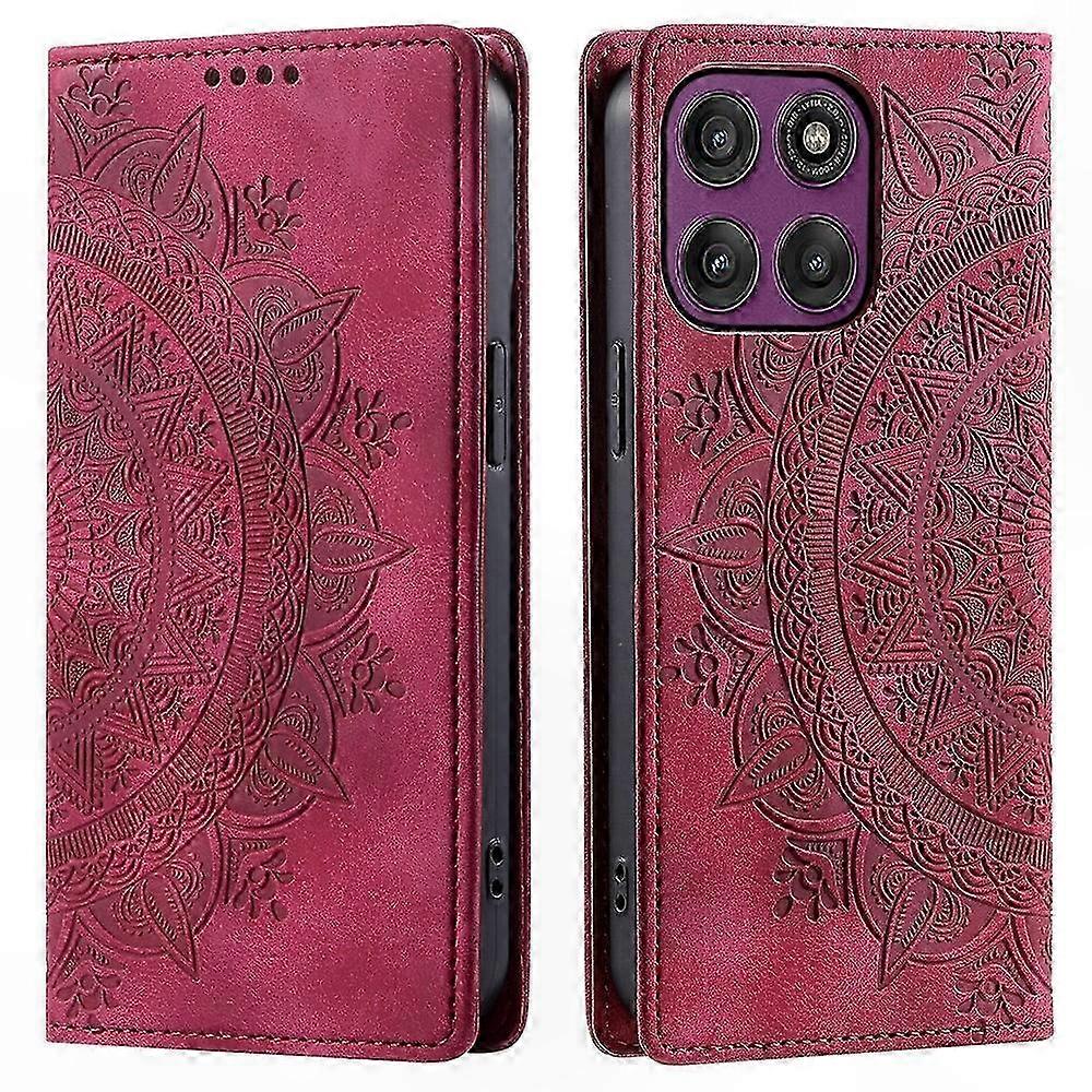 Leather Magnetic Closure Phone Case for Edge 60 Pro 5G with Pattern Design