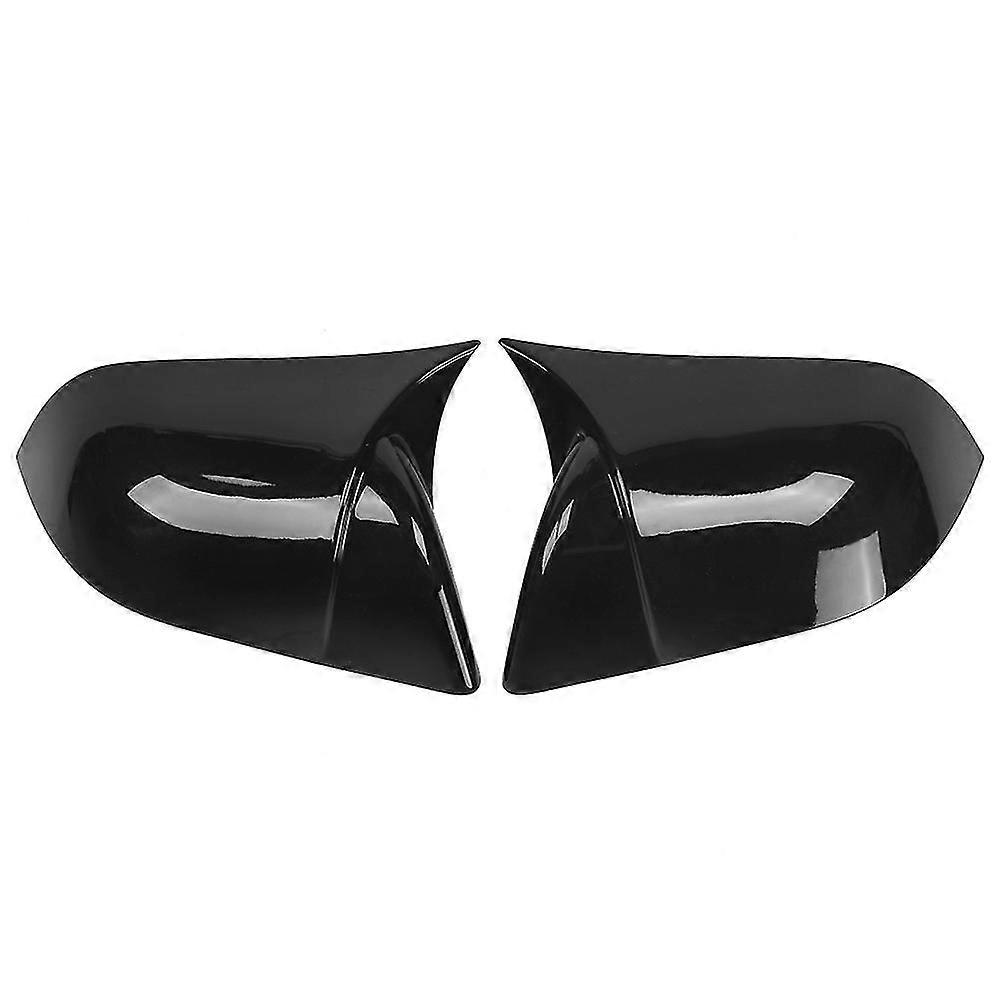 Left and Right Rearview Mirror Cover Glossy Black Add-#8209;On Shell Fit Suitable for Tesla Model 3 17-#8209;20