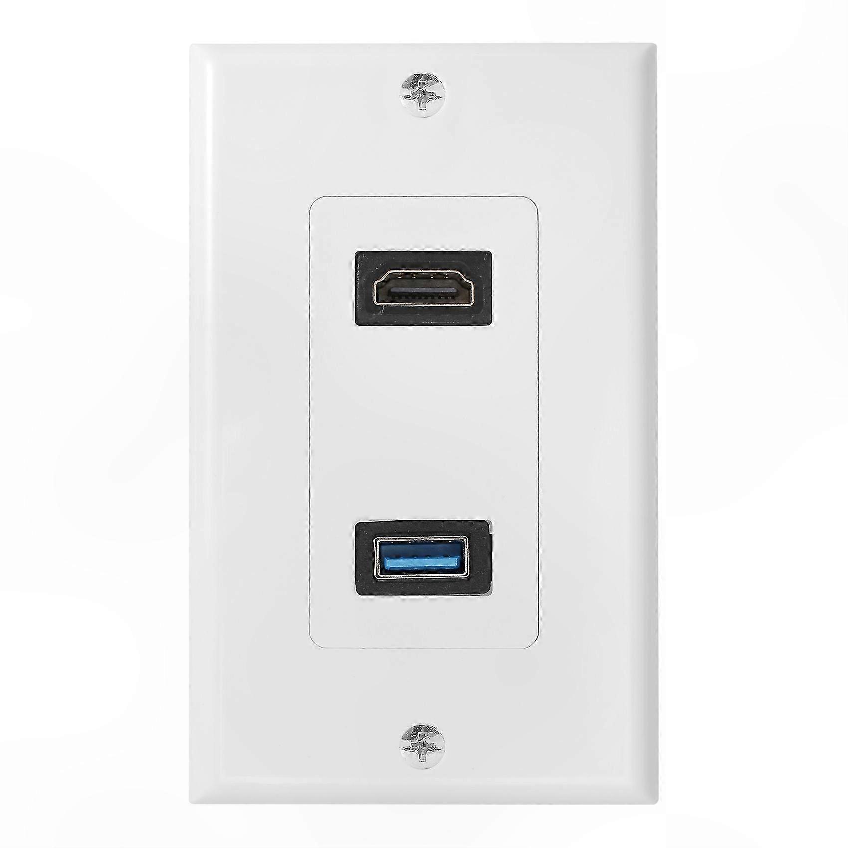 2-Port HDMI und USB 3.0 Buchse Wandplatte Ext Socket Panel Adapter