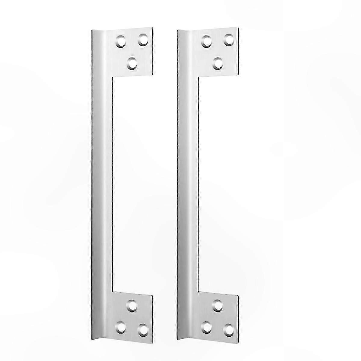 2 Pack L-Shaped Door Latch Protector Plates for Outswing Angle Security Shield Cover