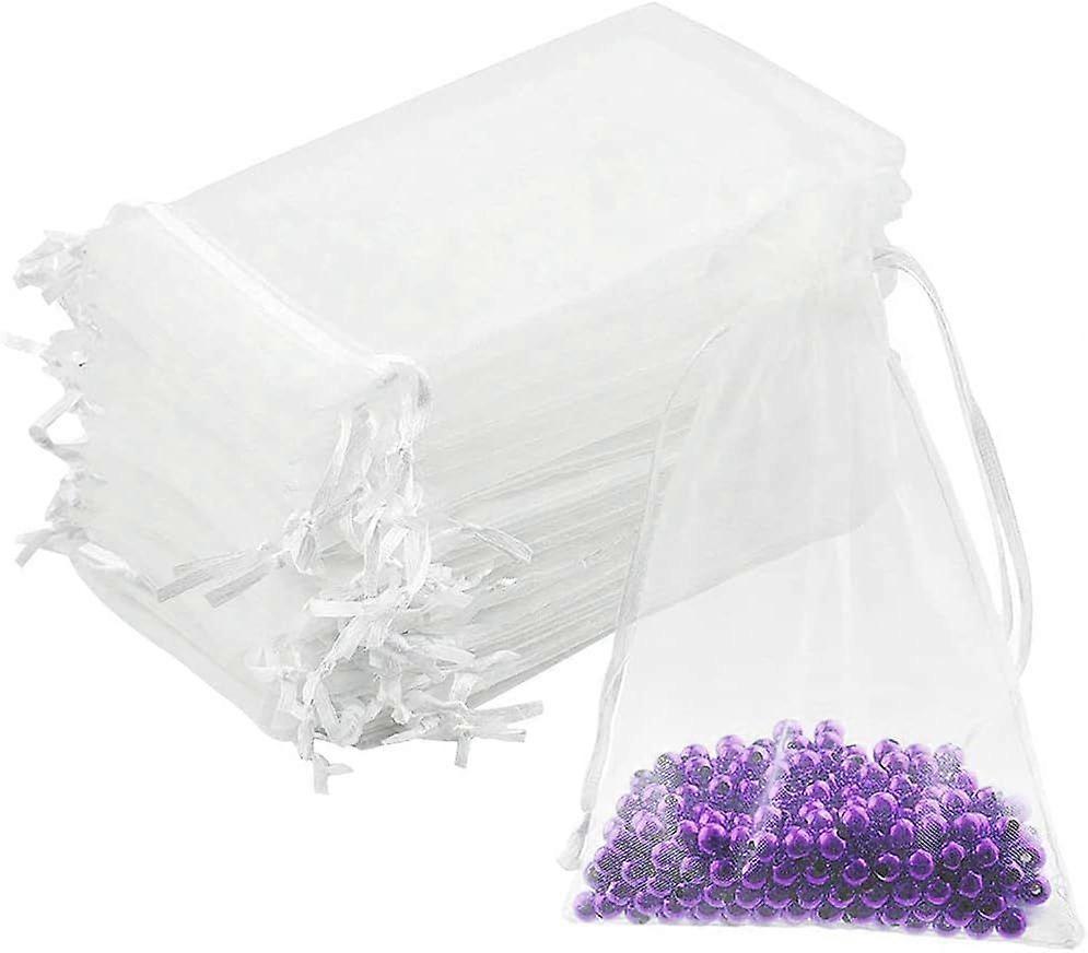100pcs sacs à cordon en organza, 10x15cm, adapté à l’emballage de mariage, bonbons