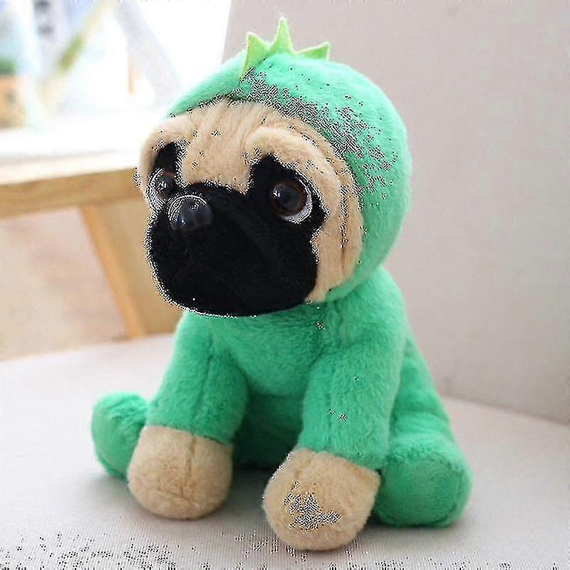 Cachorro Pug de pelúcia macia de 20 cm com 7 roupas de pelúcia fofa para crianças