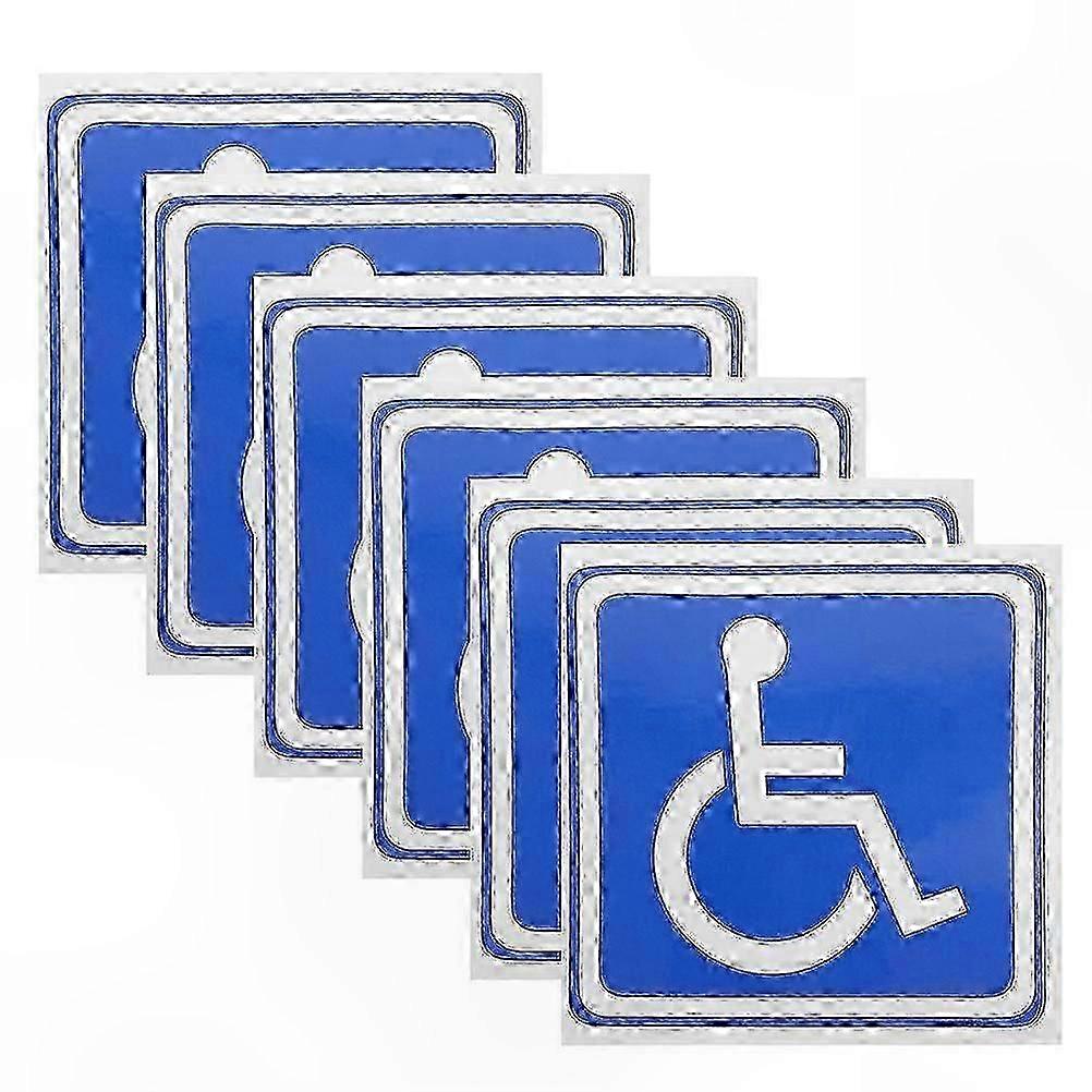 Wheelchair Symbol Stickers, 6-Pack Adhesive Parking Signs for Disabled Accessible Spaces