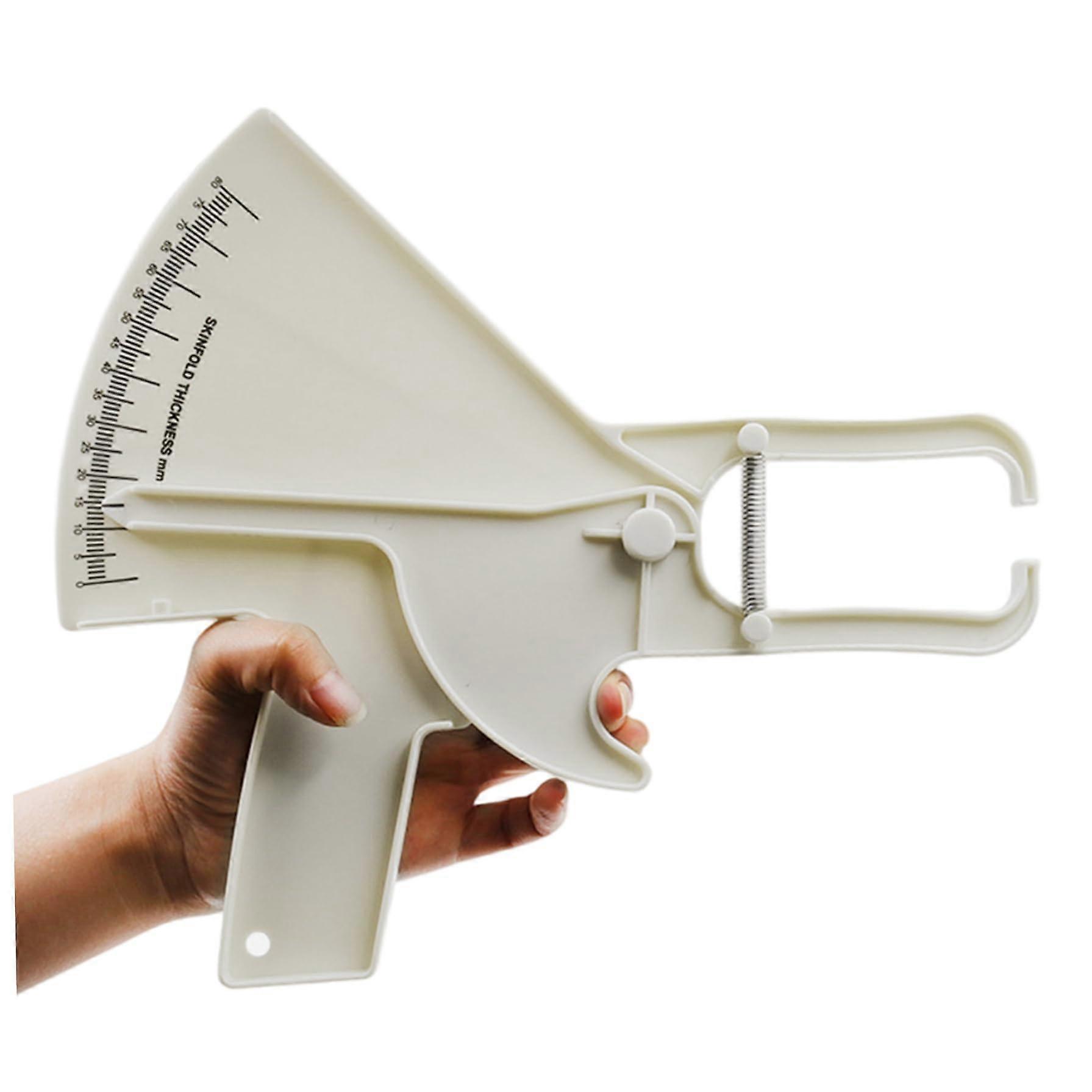 Skinfold Calipers 080mm Range Plastic White Body Fat Caliper Accurate Fat Measurement Device