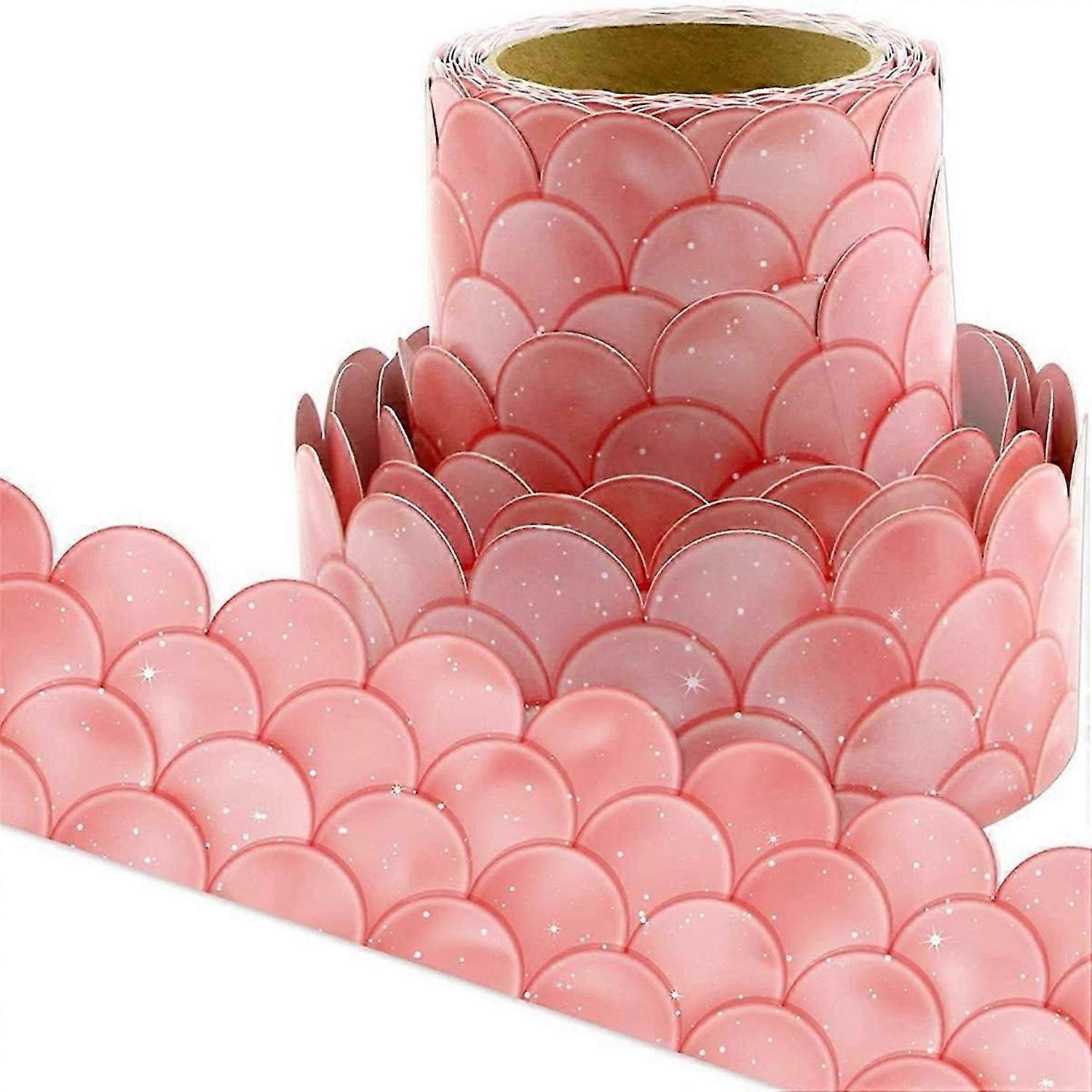 20M Ombre Pink Scallops Bulletin Board Borders Straight Borders