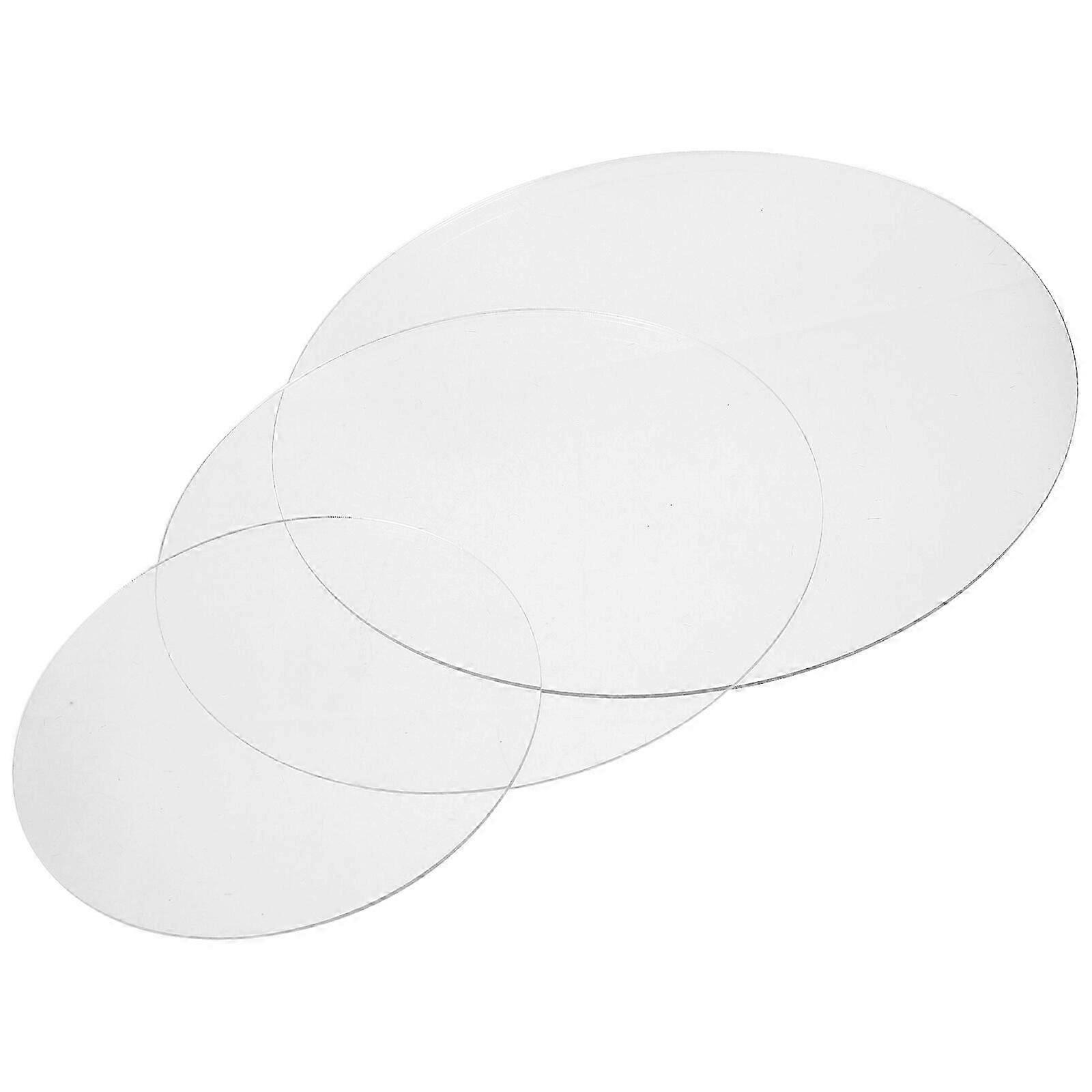 3 Pcs Round Cake Pan Transparent Cake Disk Cake Display Disc Cake Base Discs Clear Acrylic Cake Boards