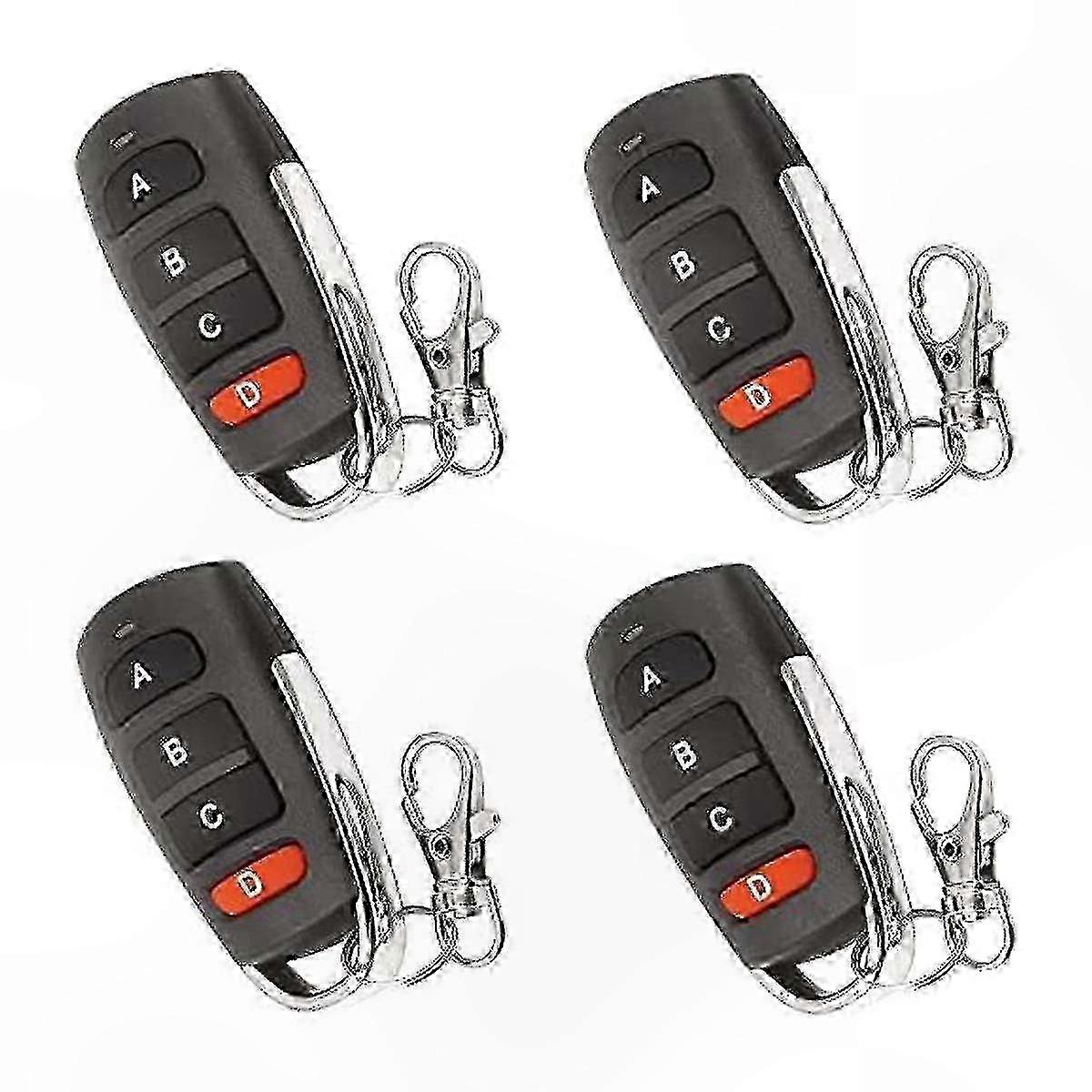 4-Pack Universal Gate and Garage Door Remote Control, Key Fob Replacement for Garage/Gate Opener Devices