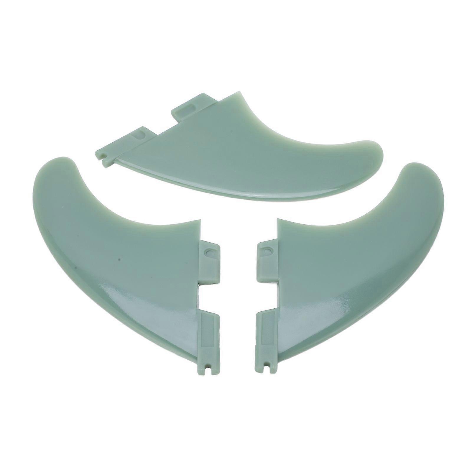 3pcs Surfboard Tail Fin Fiberglass Paddle Board Fin Replacement Green Surf Accessories