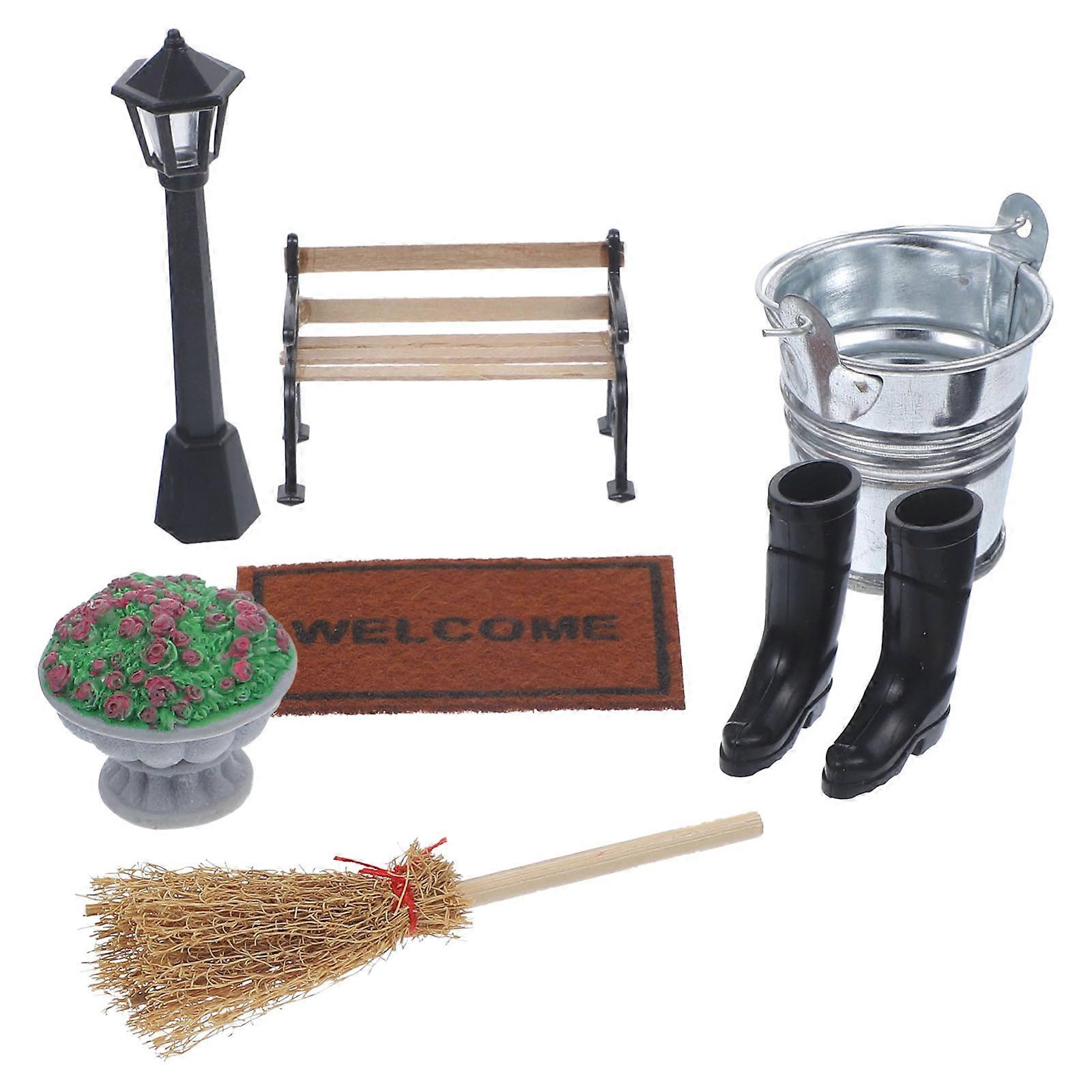 Miniature Garden Accessories Park Figurines for Display 2Sets