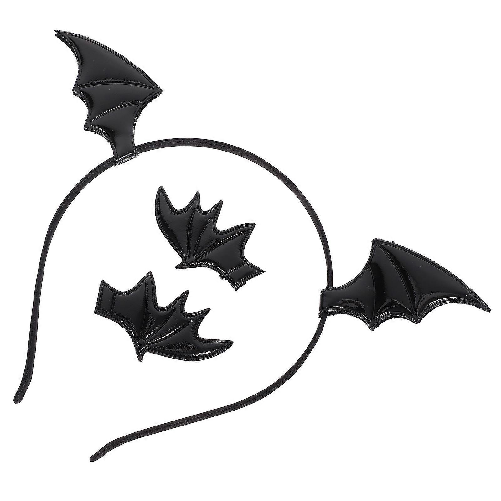 Cosplay Halloween Bat Headbands with Hair Clips for Party 5Sets Black