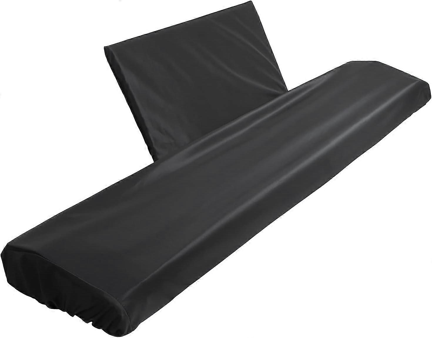 88 Key Piano Keyboard Cover With Music Sheet Stand Polyester Black Dust Protection Full Size