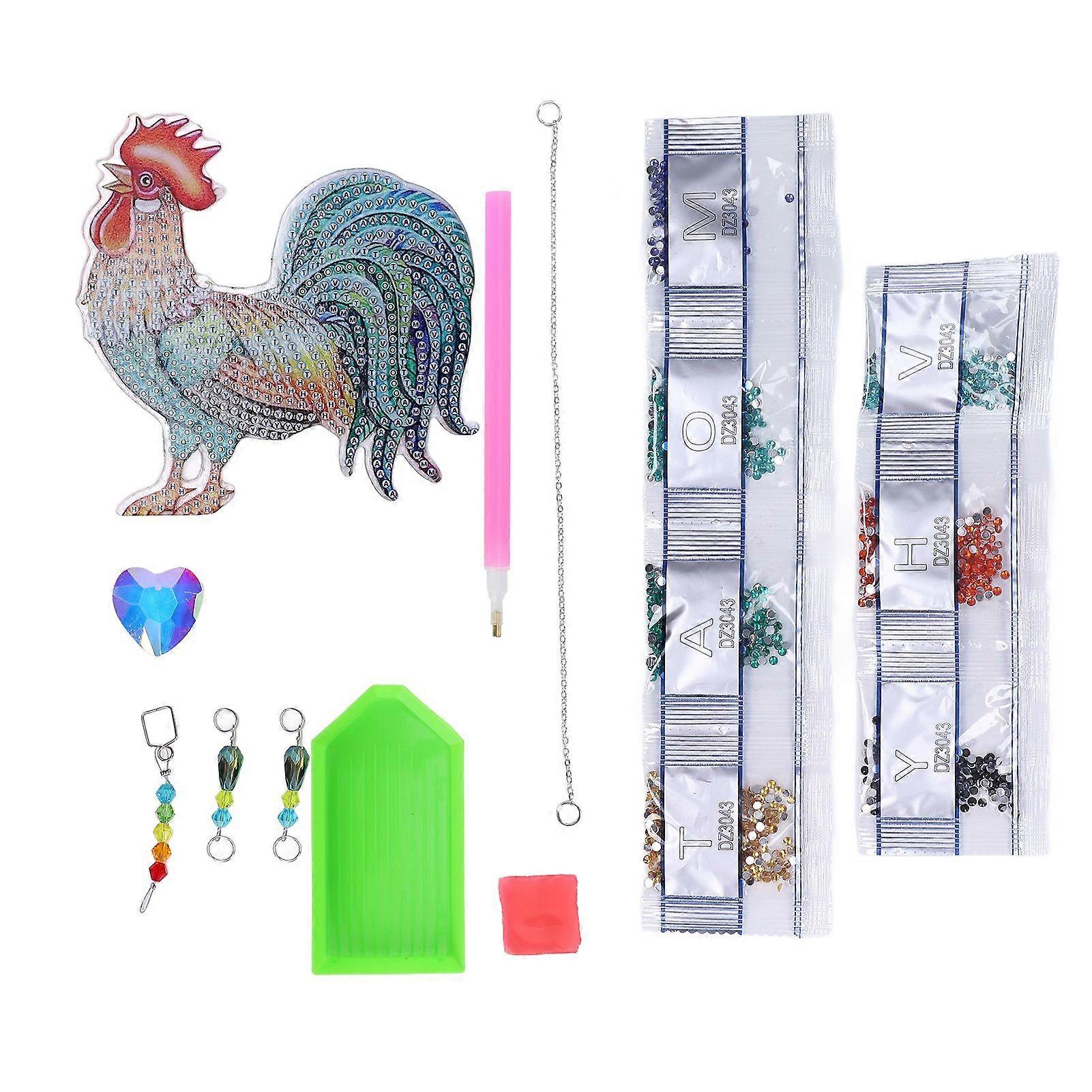 Rhinestone Painting DIY Production Fine Workmanship Rooster Pattern Rhinestone Art Painting