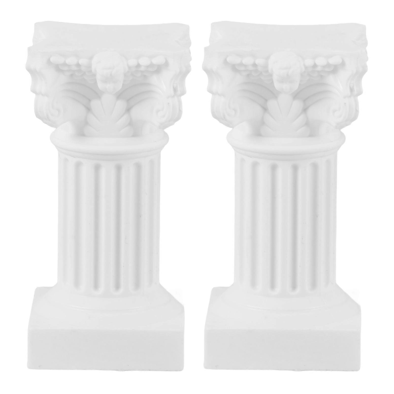 Column Candle Holder for Decor Roman Pillar Candlestick 8Pcs Set