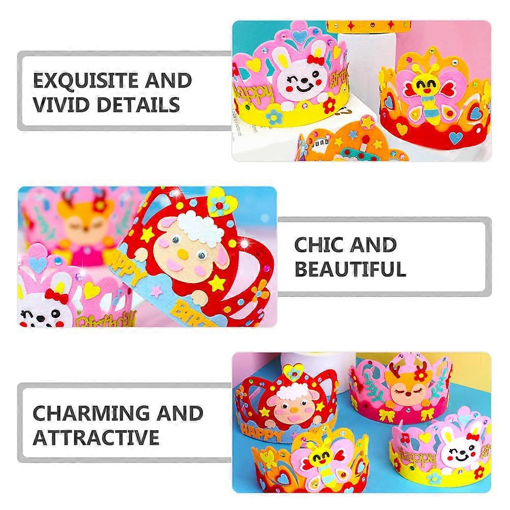 Kids Birthday Crown DIY Kit for Decoration with 12Sets Assorted Color