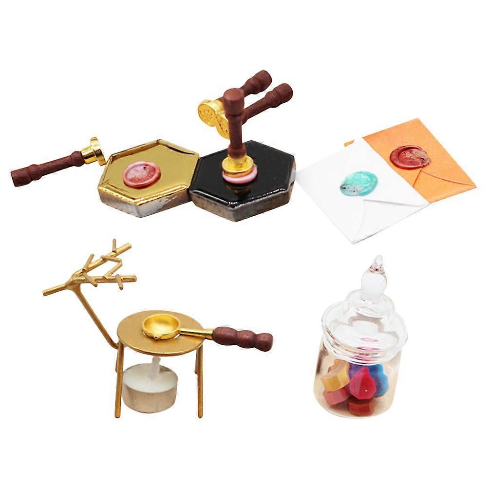 Doll House Mini Decoration Miniature Wax Seal for Playing 5Sets
