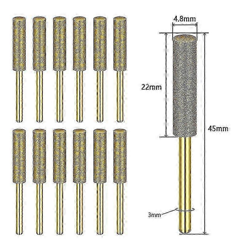 12pcs Diamond Chainsaw Sharpener Grinder Bits for Dremel Tools, Professional Precision Chain Grindin